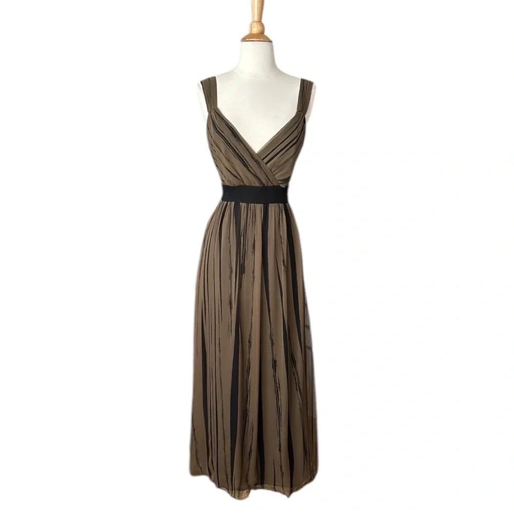 Signature by Robbie Bee Silk Maxi‎ Dress Evening Wear Gown Sheer, Size 16